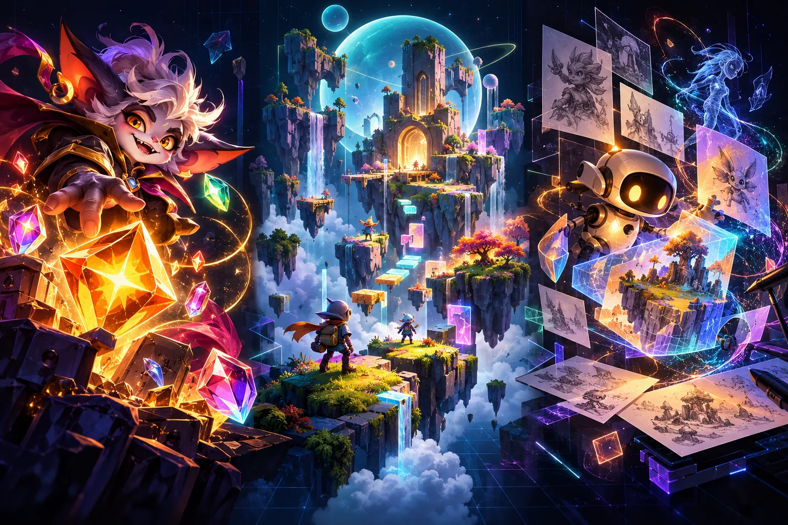Three original illustrative game production concepts